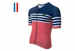 Maillot Manches Courtes LeBram Tourmalet Bleu Coupe Ajustée Rouge / Bleu -Cyclisme Triathlon Soldes Magasin unnamed file 1001