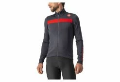 Maillot Castelli Puro 3 Fz GrisFoncé / Rouge Reflex