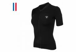 Maillot Manches Courtes Femme Lebram Allos Noir Coupe Ajustée