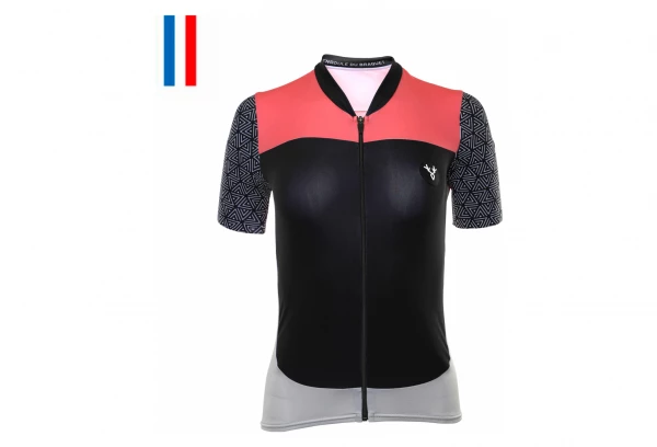 Maillot Manches Courtes Femme Lebram Aspin Noir / Rose Coupe Ajustée 4 Maillot Manches Courtes Femme Lebram Aspin Noir / Rose Coupe Ajustée – Image 2
