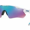 OAKLEY Lunettes Radar EV Path Polished White/Prizm Snow Sapphire Iridium Ref: OO9208-4738 Vert / Violet -Cyclisme Triathlon Soldes Magasin unnamed file 2174