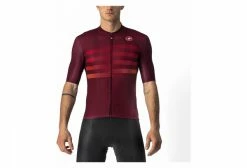 Maillot Manches Courtes Castelli Endurance Pro Rouge Bordeaux
