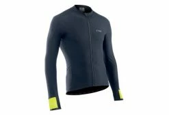 Cyclisme Triathlon Soldes Magasin 15 Maillot Manches Longues Northwave Fahrenheit Noir Jaune Fluo