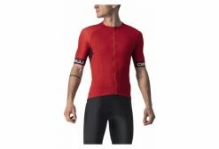 Cyclisme Triathlon Soldes Magasin 8 Maillot Manches Courtes Castelli Entrata VI Rouge