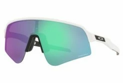 Lunettes Oakley Sutro Lite Sweep Matte White / Prizm Road Jade / Ref. OO9465-0439 Blanc / Rose