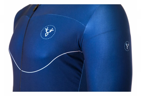 Maillot Manches Courtes LeBram Roseland Bleu Coupe Ajustée 6 Maillot Manches Courtes LeBram Roseland Bleu Coupe Ajustée – Image 4