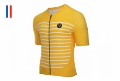 Maillot Manches Courtes LeBram Ventoux Marine Coupe Ajustée Jaune -Cyclisme Triathlon Soldes Magasin unnamed file 837